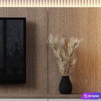 TV Wall 109 3D Model Vray, Corona