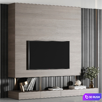TV wall set 10 3D Model Vray