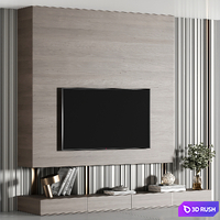 TV wall set 10 3D Model Vray