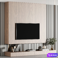 TV wall set 10 3D Model Vray