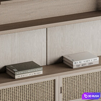 Rattan TV Wall 01 3D Model Vray, Corona