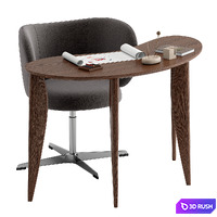 Feve Desk with Rico Dining Chair by Fermliving 3D Model Vray, Corona