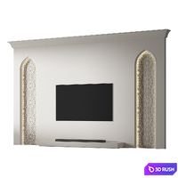 Decorative wall 02 TV Arabic wall 3D Model Vray, Corona