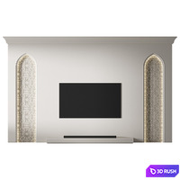 Decorative wall 02 TV Arabic wall 3D Model Vray, Corona