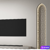 Decorative wall 02 TV Arabic wall 3D Model Vray, Corona
