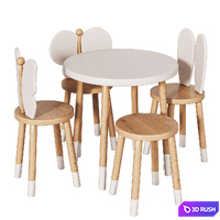 Table and chairs for childrens Avelart 3D Model Corona