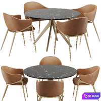 Dinning chair and table set27 3D Model Vray, Corona