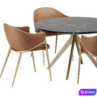 Dinning chair and table set27 3D Model Vray, Corona