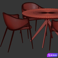 Dinning chair and table set27 3D Model Vray, Corona