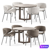 Tess Chair and Three dining chair 3D Model Corona