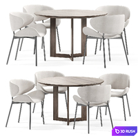 Tess Chair and Three dining chair 3D Model Corona