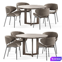 Tess Chair and Three dining chair 3D Model Corona