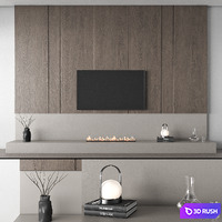 TV wall furniture composition 6 3D Model Vray, Corona