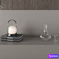 TV wall furniture composition 6 3D Model Vray, Corona