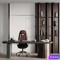 Boss Desk - Office Furniture 12 3D Model Vray, Corona