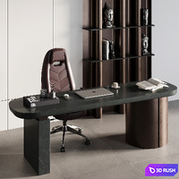 Boss Desk - Office Furniture 12 3D Model Vray, Corona