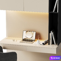 Compact workplace area 3 3D Model Vray, Corona