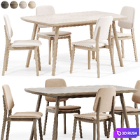Dining Set, Russell chair, Kramer table 3D Model Corona