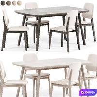 Dining Set, Russell chair, Kramer table 3D Model Corona