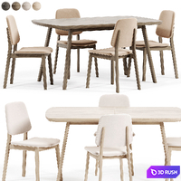 Dining Set, Russell chair, Kramer table 3D Model Corona
