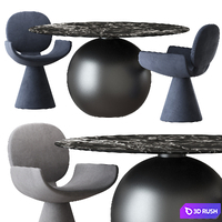 Circus table Youpi Bonaldo chair 3D Model Corona