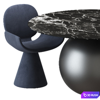 Circus table Youpi Bonaldo chair 3D Model Corona