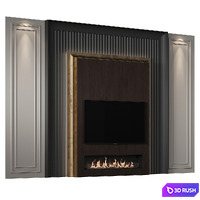 TV Wall 49 3D Model Corona