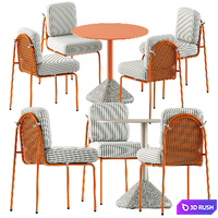 Riviera chair by Mambo Unlimited Ideas and Concrete 855 table by Pedrali 3D Model Vray, Corona