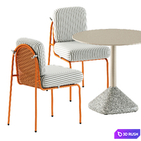 Riviera chair by Mambo Unlimited Ideas and Concrete 855 table by Pedrali 3D Model Vray, Corona