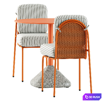 Riviera chair by Mambo Unlimited Ideas and Concrete 855 table by Pedrali 3D Model Vray, Corona