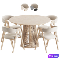 Dining Set 255 3D Model Vray, Corona
