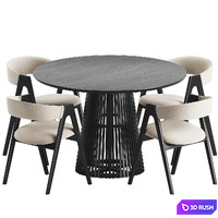 Dining Set 255 3D Model Vray, Corona