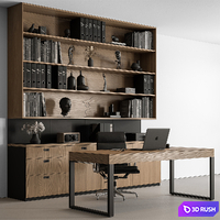 Boss Desk - Office Furniture 553 3D Model Vray, Corona