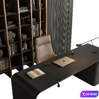 Boss Desk - Office Furniture 611 3D Model Vray, Corona