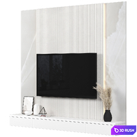 TV Wall 137 3D Model Vray, Corona