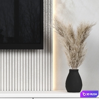 TV Wall 137 3D Model Vray, Corona
