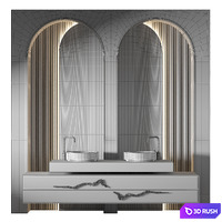 Luxury Bathroom 432 3D Model Vray, Corona