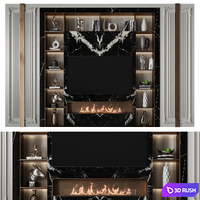 TV Wall 54 3D Model Corona