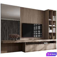 TV Wall 13 3D Model Vray, Corona