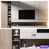 TV Wall | Set 979 3D Model Vray, Corona