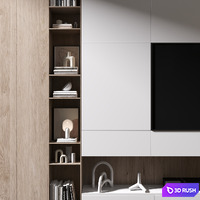 TV Wall | Set 979 3D Model Vray, Corona