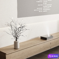 TV Set and Projector 2 3D Model Vray, Corona