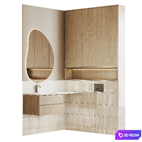 Furniture for a small bathroom 3D Model Vray, Corona