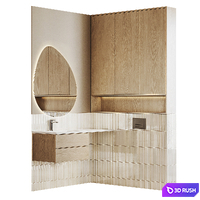 Furniture for a small bathroom 3D Model Vray, Corona