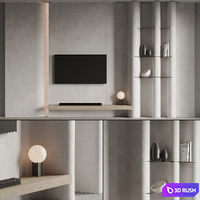 TV Wall 10 3D Model Vray, Corona