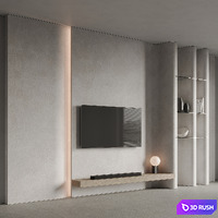 TV Wall 10 3D Model Vray, Corona