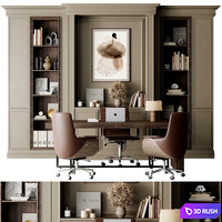 Boss Desk Classic - Office Furniture 42 3D Model Vray, Corona