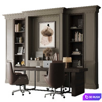 Boss Desk Classic - Office Furniture 42 3D Model Vray, Corona
