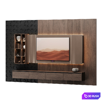 TV wall with Yandex TV station Pro 65 3D Model Corona