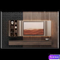 TV wall with Yandex TV station Pro 65 3D Model Corona